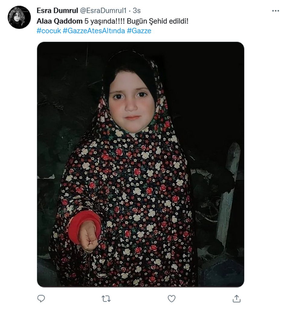 Milyonlar İsrail'in katlettiği 5 yaşındaki Alaa'ya ağlıyor 23