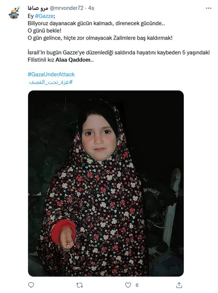 Milyonlar İsrail'in katlettiği 5 yaşındaki Alaa'ya ağlıyor 26