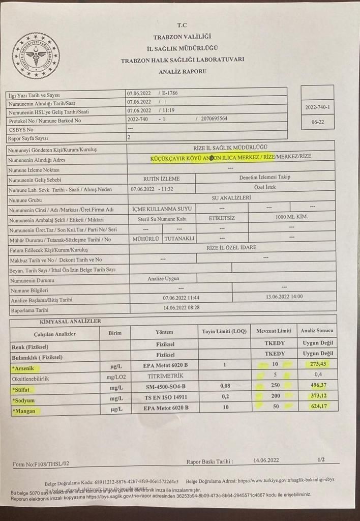 Rizelilerin yıllarca 'şifalı' diye içtiği su arsenikli çıktı! 'Tahlillere inanmıyoruz" 2