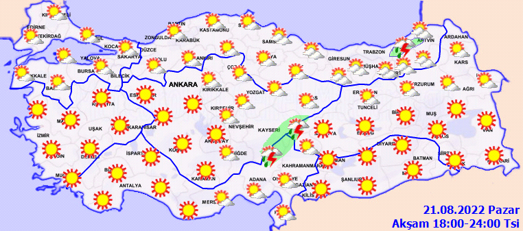 Meteoroloji Genel Müdürlüğü sağanak yağış uyarısı verdi! 21 Ağustos Pazar hava durumu tahminleri 3