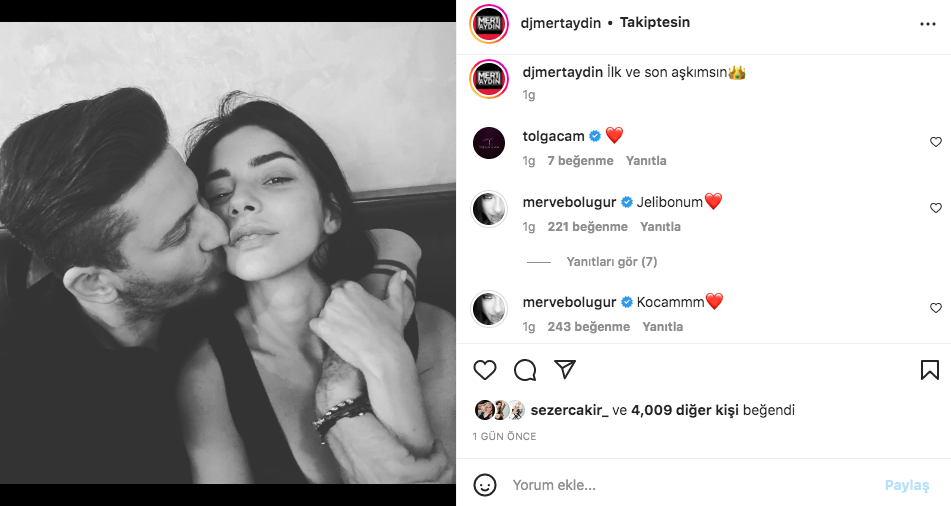 Merve Boluğur ile sevgilisi Mert Aydın aşka geldi: 'Kocam, jelibonum...' 3