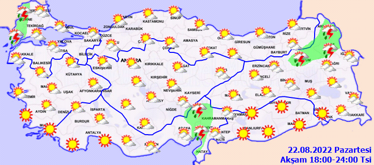 Meteoroloji Genel Müdürlüğü uyardı, pek çok ilde yağış bekleniyor! 22 Ağustos Pazartesi hava durumu tahminleri 3
