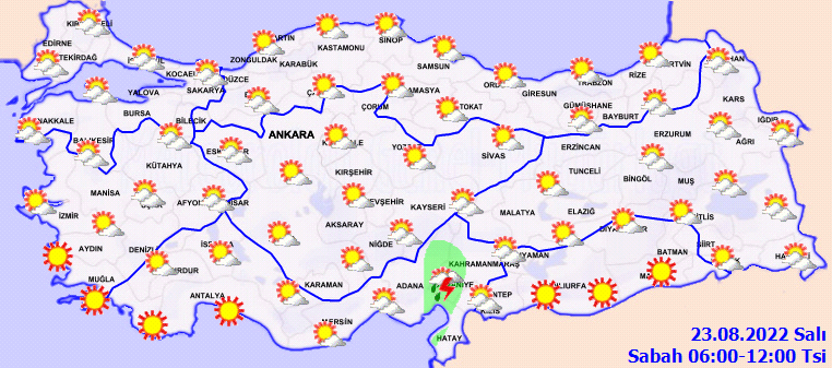 Meteorolojiden yağış uyarısı! 23 Ağustos Salı hava durumu tahminleri 1