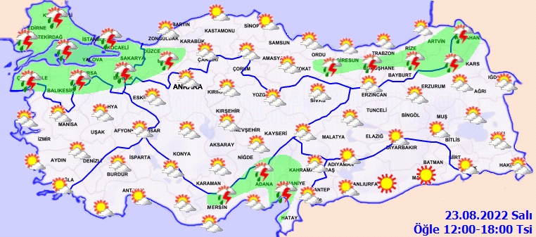 Meteorolojiden yağış uyarısı! 23 Ağustos Salı hava durumu tahminleri 2