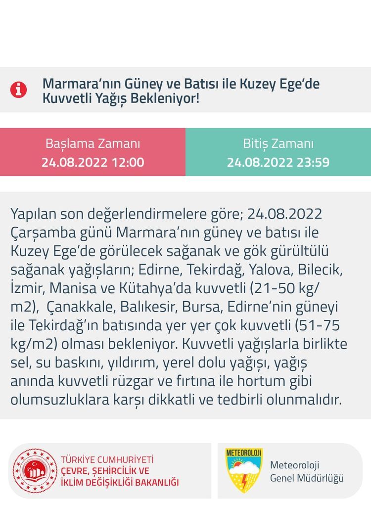 AFAD'dan 11 il için kuvvetli yağış ve sel uyarısı geldi 2