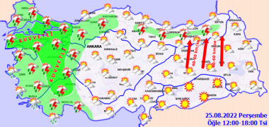 Meteoroloji 17 il için kuvvetli yağış uyarısı yaptı! 26 Ağustos Cuma hava durumu tahminleri 3