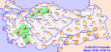 Meteoroloji 17 il için kuvvetli yağış uyarısı yaptı! 26 Ağustos Cuma hava durumu tahminleri 4