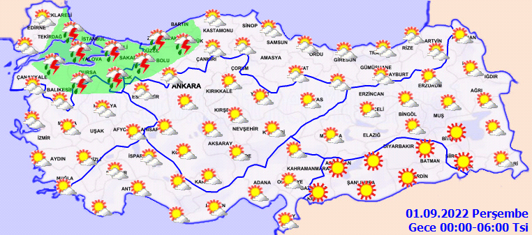 Meteoroloji İstanbul dahil 11 il için ''sarı'' kodlu uyarı verdi ve tek tek uyardı! Türkiye geneli hava durumu 31 Ağustos 4
