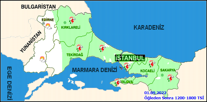 İstanbul'da sağanak yağış bekleniyor! İstanbul hava durumu 1 Eylül Perşembe! 2