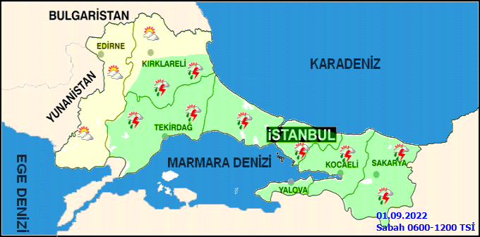İstanbul'da sağanak yağış bekleniyor! İstanbul hava durumu 1 Eylül Perşembe! 1