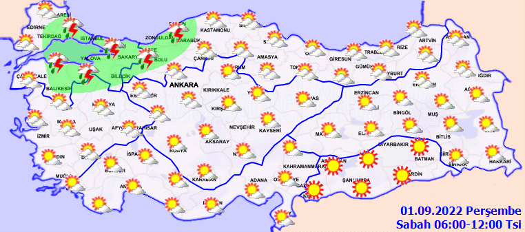 İstanbul 1 Eylül'den itibaren sağanak yağış altında! Meteoroloji 5 günlük harita yayınladı... 3