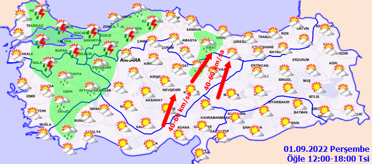 İstanbul 1 Eylül'den itibaren sağanak yağış altında! Meteoroloji 5 günlük harita yayınladı... 4