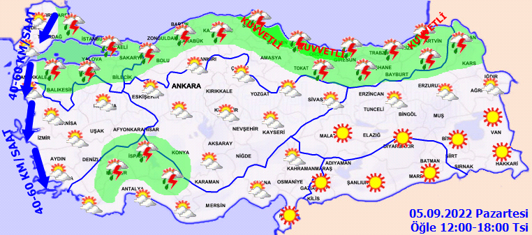 Meteoroloji’den sarı ve turuncu kodlu uyarı geldi! Yarın kuvvetli ve şiddetli yağış geliyor 5