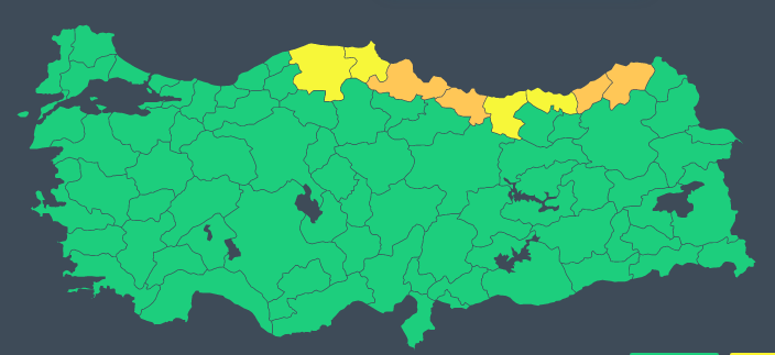 Meteoroloji’den sarı ve turuncu kodlu uyarı geldi! Yarın kuvvetli ve şiddetli yağış geliyor 2
