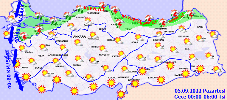 Meteoroloji’den sarı ve turuncu kodlu uyarı geldi! Yarın kuvvetli ve şiddetli yağış geliyor 3