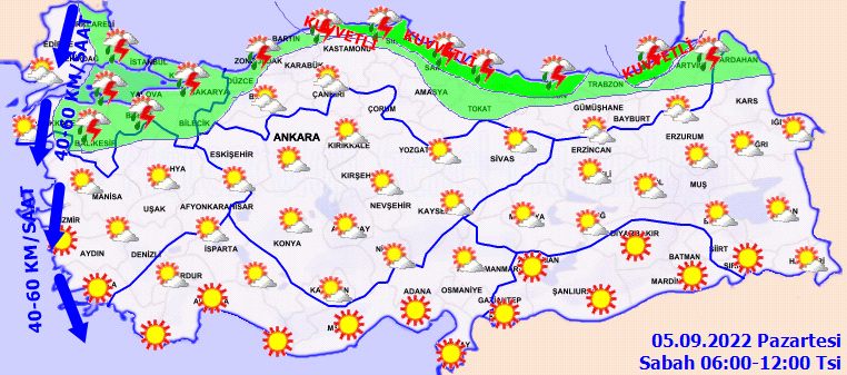 Meteoroloji’den sarı ve turuncu kodlu uyarı: Şiddetli yağışlara ve kuvvetli rüzgara dikkat! 3