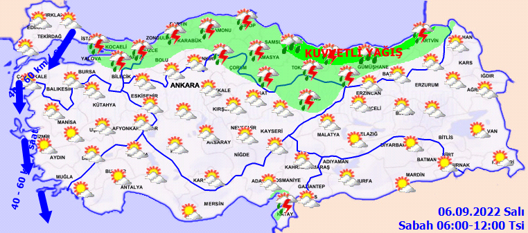 Meteoroloji’den 11 ile sarı kodlu, 2 ile turuncu kodlu uyarı: Kuvvetli yağış ve rüzgara dikkat! 3