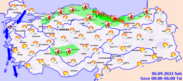 Meteoroloji’den 11 ile sarı kodlu, 2 ile turuncu kodlu uyarı: Kuvvetli yağış ve rüzgara dikkat! 2