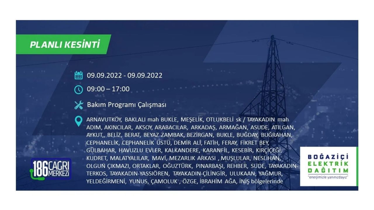 İstanbul'da dev elektrik kesintisi: 3 gün boyunca elektrik verilmeyecek! İşte elektrik kesintisi yapılacak ilçeler... 2