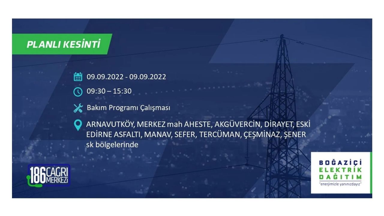 İstanbul'da dev elektrik kesintisi: 3 gün boyunca elektrik verilmeyecek! İşte elektrik kesintisi yapılacak ilçeler... 3