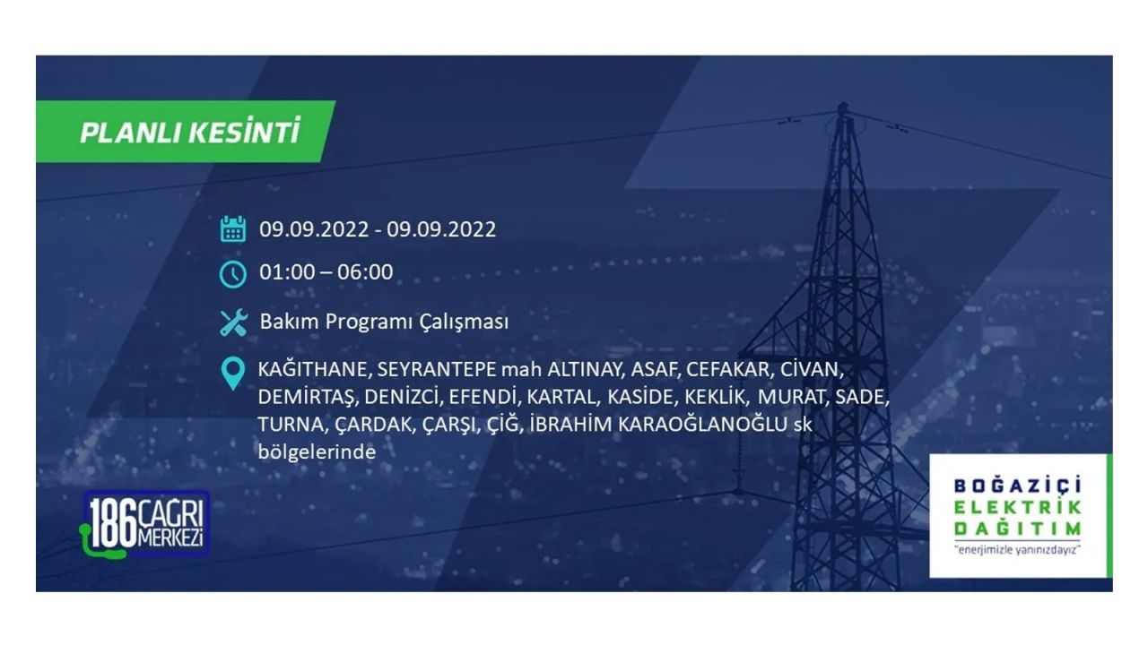 İstanbul'da dev elektrik kesintisi: 3 gün boyunca elektrik verilmeyecek! İşte elektrik kesintisi yapılacak ilçeler... 31