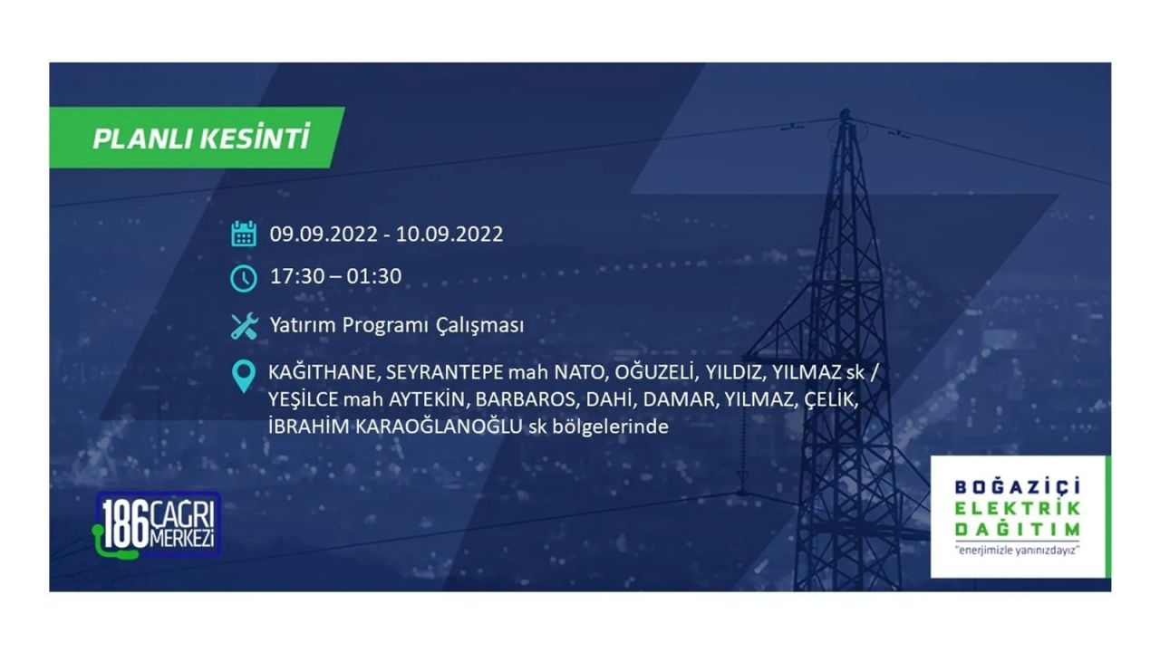 İstanbul'da dev elektrik kesintisi: 3 gün boyunca elektrik verilmeyecek! İşte elektrik kesintisi yapılacak ilçeler... 33