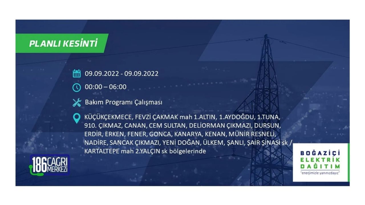 İstanbul'da dev elektrik kesintisi: 3 gün boyunca elektrik verilmeyecek! İşte elektrik kesintisi yapılacak ilçeler... 34