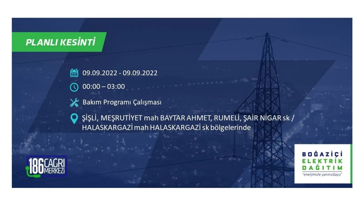 İstanbul'da dev elektrik kesintisi: 3 gün boyunca elektrik verilmeyecek! İşte elektrik kesintisi yapılacak ilçeler... 41