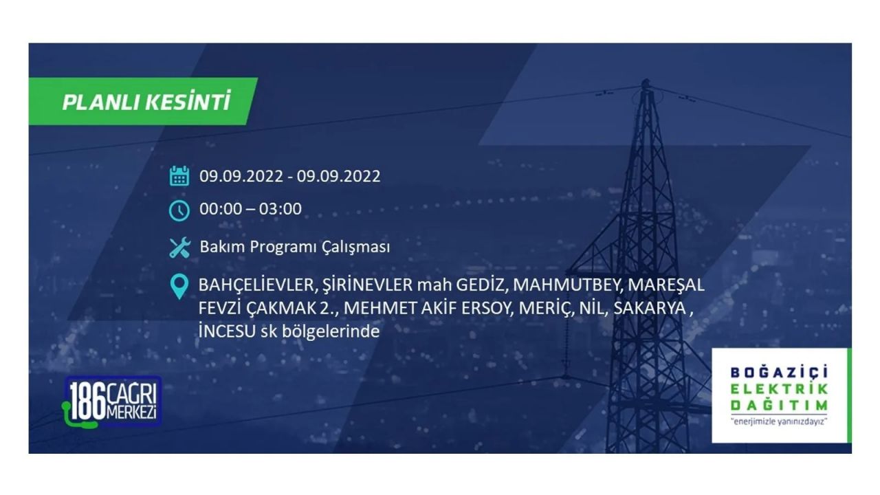 İstanbul'da dev elektrik kesintisi: 3 gün boyunca elektrik verilmeyecek! İşte elektrik kesintisi yapılacak ilçeler... 10