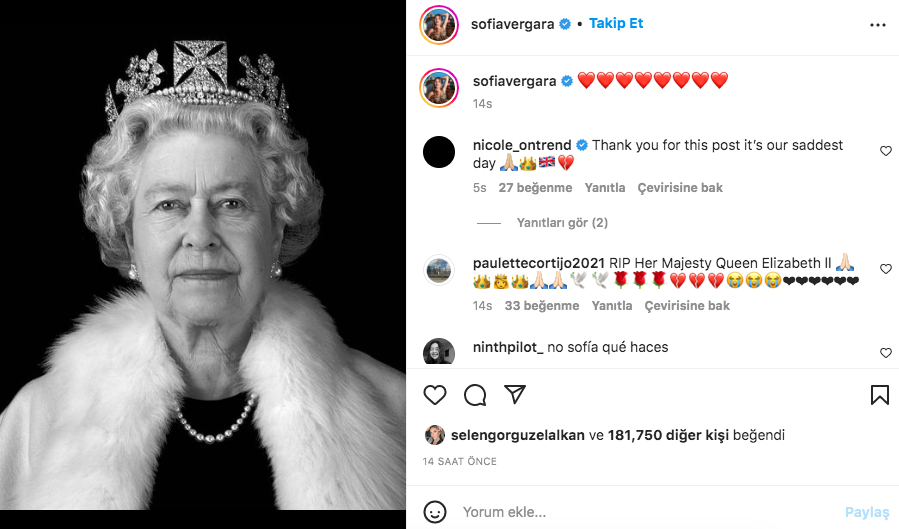 Ünlü isimlerden Kraliçe Elizabeth'e veda mesajları 16