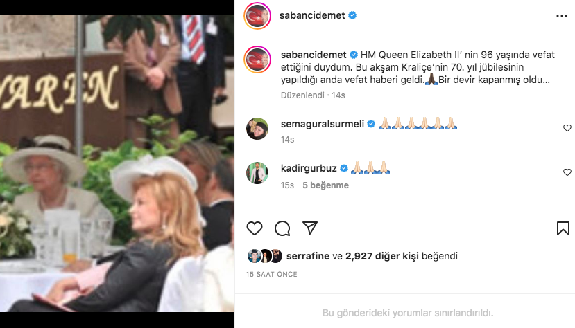Ünlü isimlerden Kraliçe Elizabeth'e veda mesajları 6