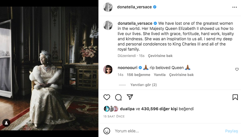 Ünlü isimlerden Kraliçe Elizabeth'e veda mesajları 18