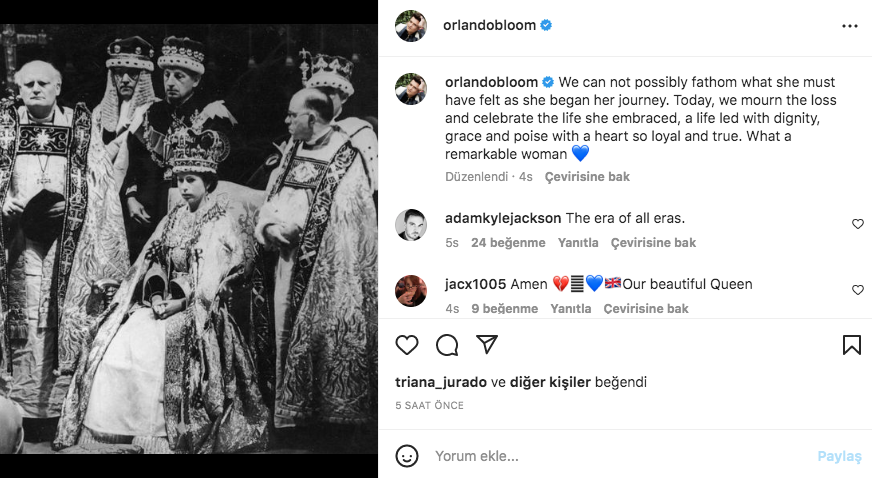 Ünlü isimlerden Kraliçe Elizabeth'e veda mesajları 7