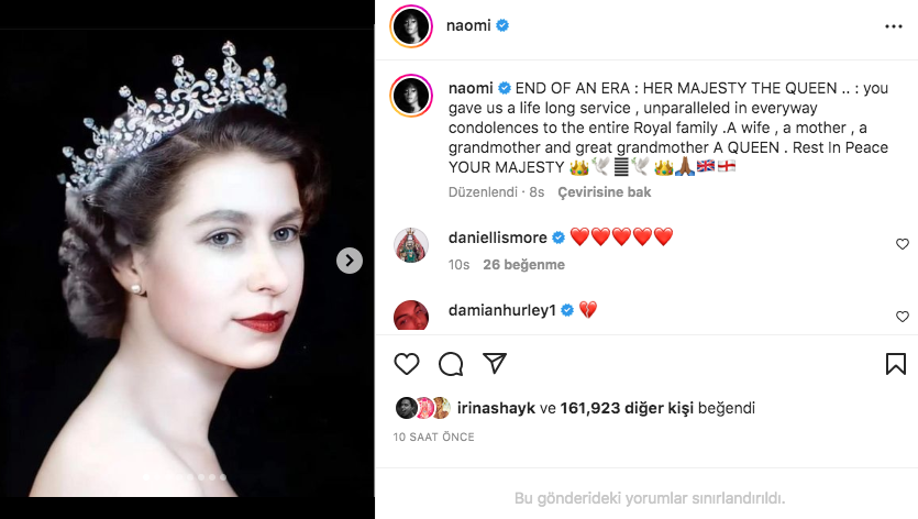 Ünlü isimlerden Kraliçe Elizabeth'e veda mesajları 3