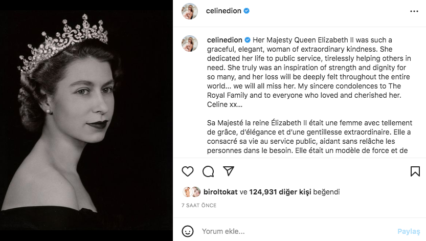 Ünlü isimlerden Kraliçe Elizabeth'e veda mesajları 4