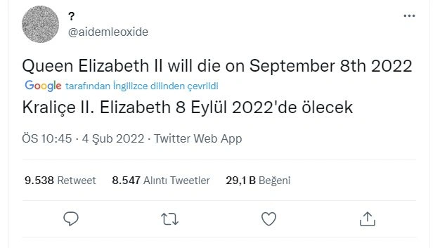 Kraliçe Elizabeth'in ölümünü aylar öncesinden bilen Twitter hesabından yeni kehanetler: Tarihleri tek tek açıkladı! 1