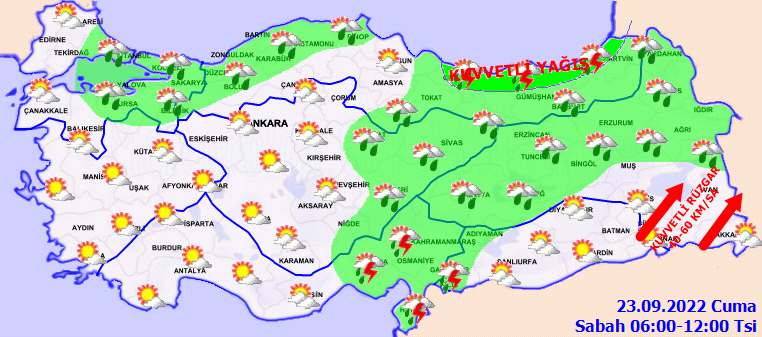 Meteoroloji 19 ile sarı 4 ile turuncu kodlu uyarı yaptı: Kuvvetli yağışlar kapıda 3