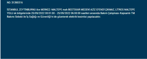 İstanbul'da elektrik kesintisi! BEDAŞ 25 Eylül pazar elektrik kesintilerinin yapılacağı ilçeleri açıkladı! 8