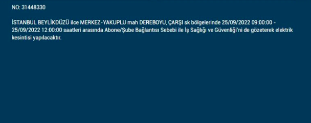İstanbul'da elektrik kesintisi! BEDAŞ 25 Eylül pazar elektrik kesintilerinin yapılacağı ilçeleri açıkladı! 9