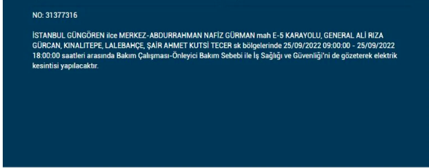 İstanbul'da elektrik kesintisi! BEDAŞ 25 Eylül pazar elektrik kesintilerinin yapılacağı ilçeleri açıkladı! 14
