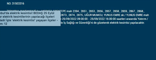 İstanbul'da elektrik kesintisi! BEDAŞ 25 Eylül pazar elektrik kesintilerinin yapılacağı ilçeleri açıkladı! 11