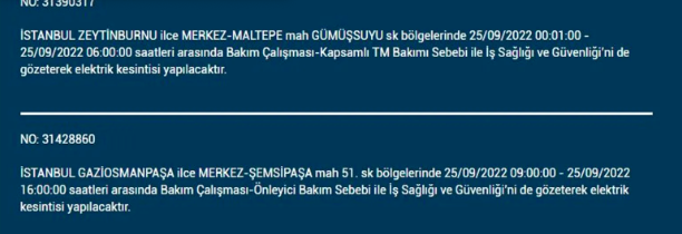 İstanbul'da elektrik kesintisi! BEDAŞ 25 Eylül pazar elektrik kesintilerinin yapılacağı ilçeleri açıkladı! 3
