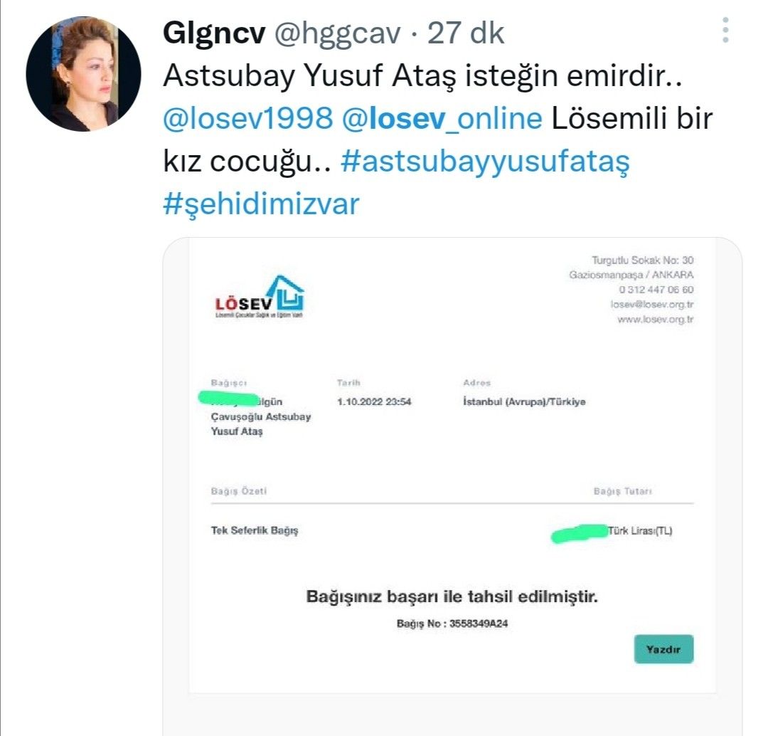 Elazığlı şehidimizin vasiyeti sonrası LÖSEV'e bağış yağdı! Binlerce vatandaş peş peşe paylaştı... 2