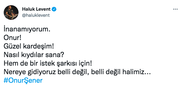 Ünlü isimler, 'istek parça' nedeniyle öldürülen Onur Şener cinayetine sessiz kalmadı 20