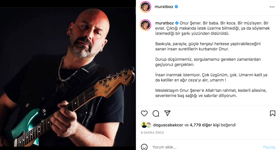 Ünlü isimler, 'istek parça' nedeniyle öldürülen Onur Şener cinayetine sessiz kalmadı 28