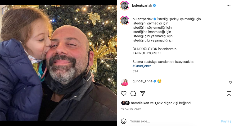 Ünlü isimler, 'istek parça' nedeniyle öldürülen Onur Şener cinayetine sessiz kalmadı 43