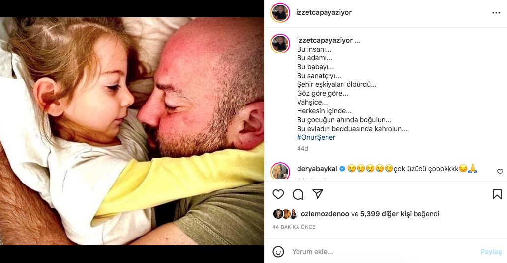 Ünlü isimler, 'istek parça' nedeniyle öldürülen Onur Şener cinayetine sessiz kalmadı 41