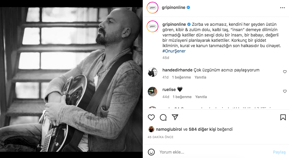 Ünlü isimler, 'istek parça' nedeniyle öldürülen Onur Şener cinayetine sessiz kalmadı 13