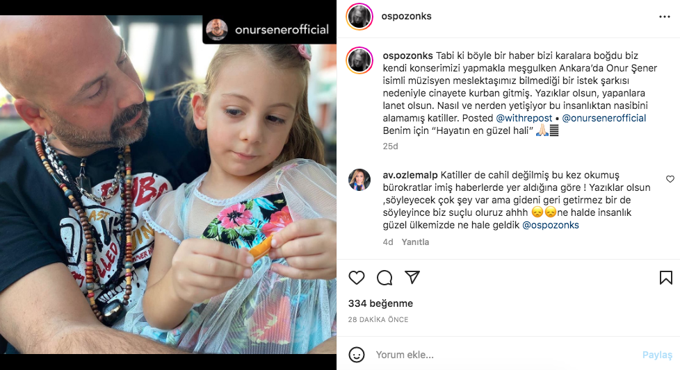 Ünlü isimler, 'istek parça' nedeniyle öldürülen Onur Şener cinayetine sessiz kalmadı 39
