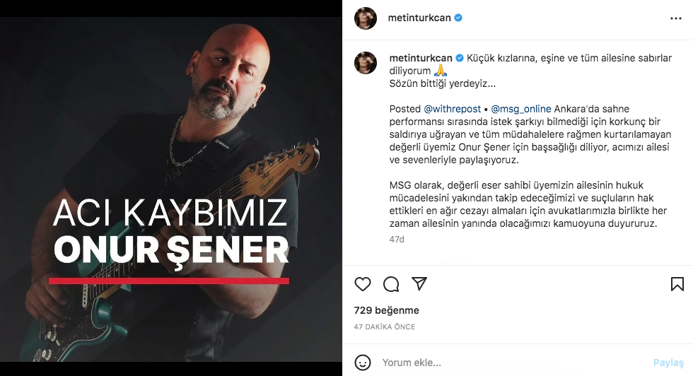 Ünlü isimler, 'istek parça' nedeniyle öldürülen Onur Şener cinayetine sessiz kalmadı 12
